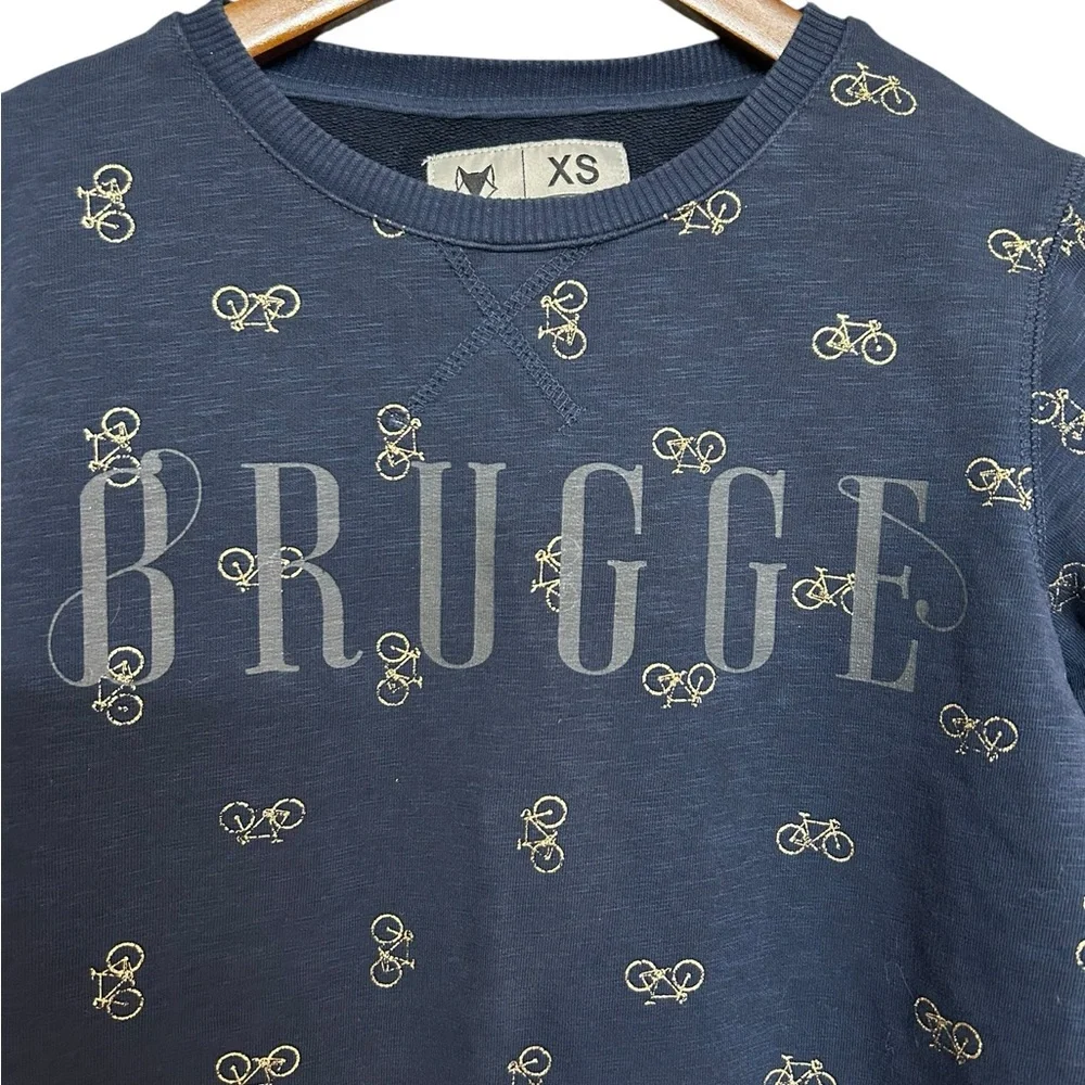 BRUGGE Novelty Bicycle Funky Sweatshirt Blue Size XS - Picture 5 of 8